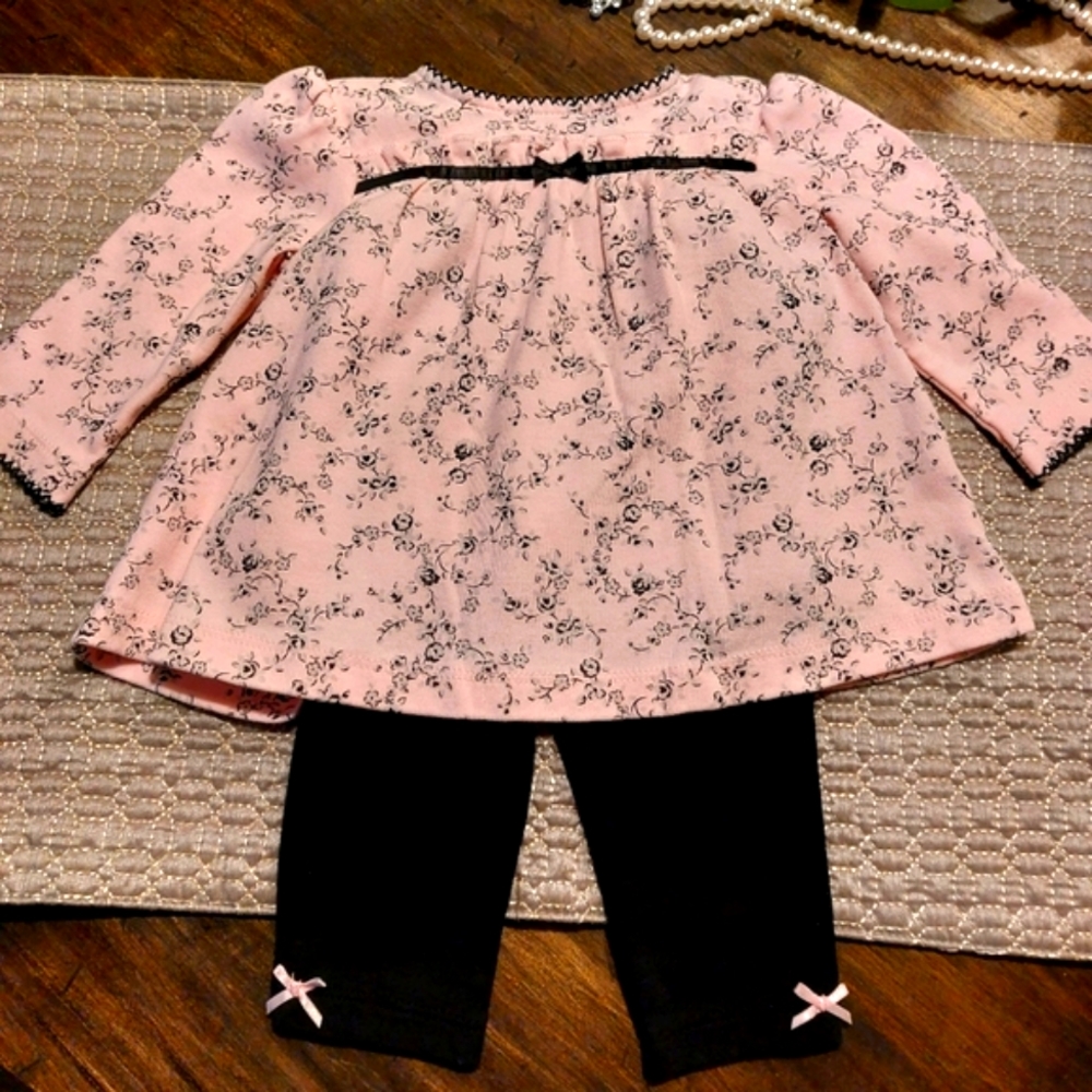 Little Me Dress Set pink size 9 months